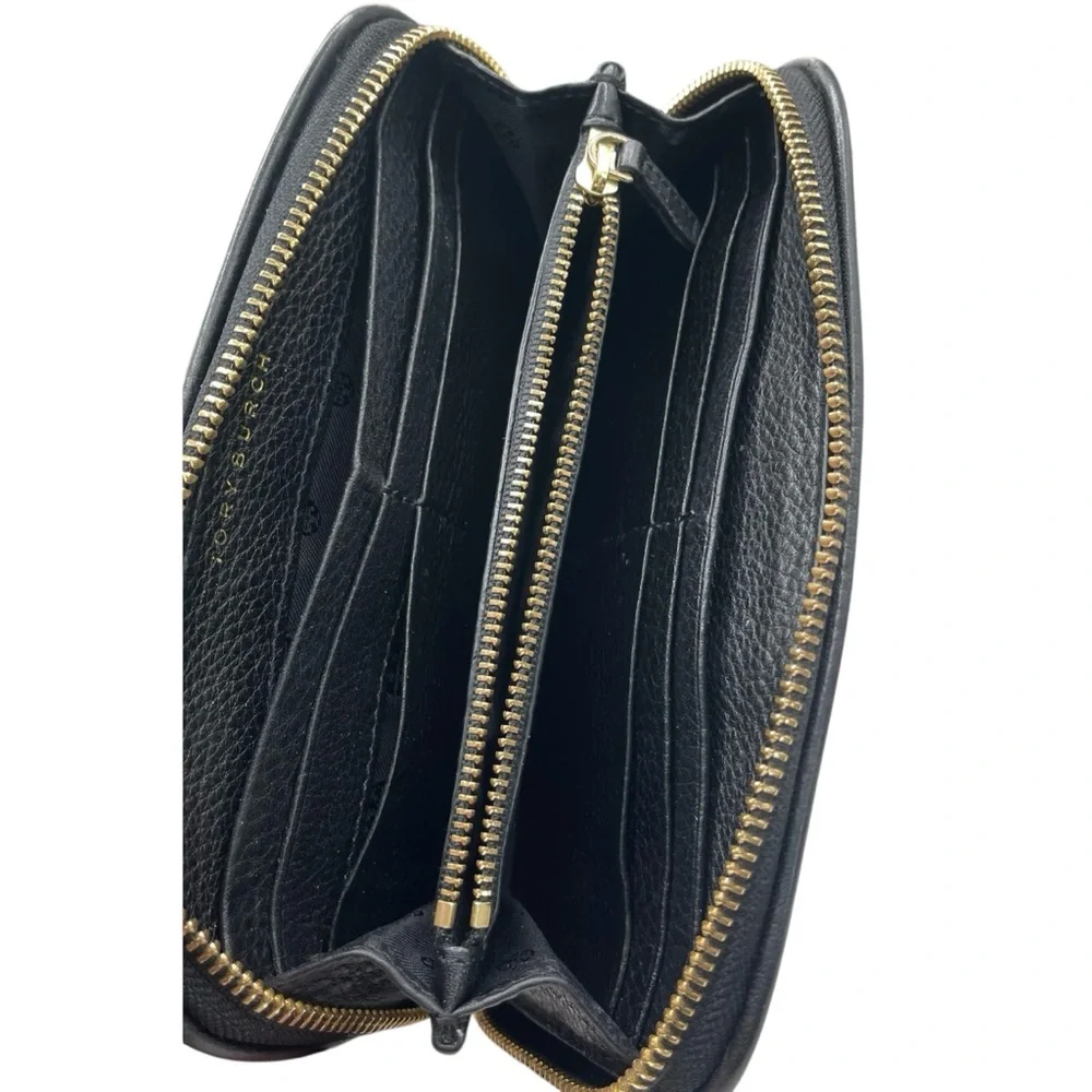 🎉 HP! ❤️ Tory Burch Black Pebbled Britten Continental Wallet